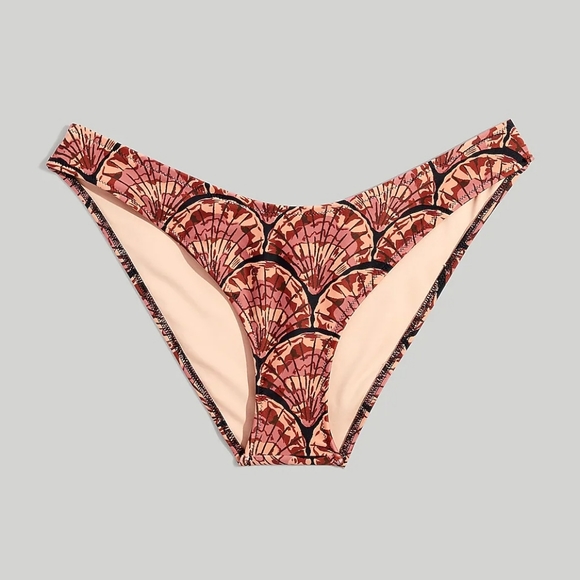 Madewell Second Wave Curved-Waist Bikini Bottom in Painted Seashells - Picture 5 of 16
